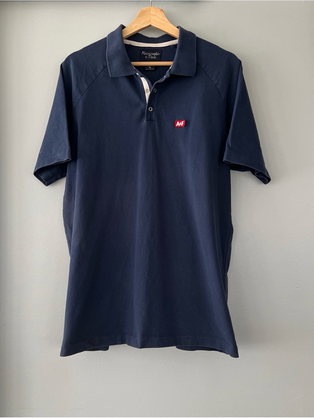 Vintage Abercrombie & Fitch Polo Shirt Short Sleeve Navy Men’s XL Logo Casual